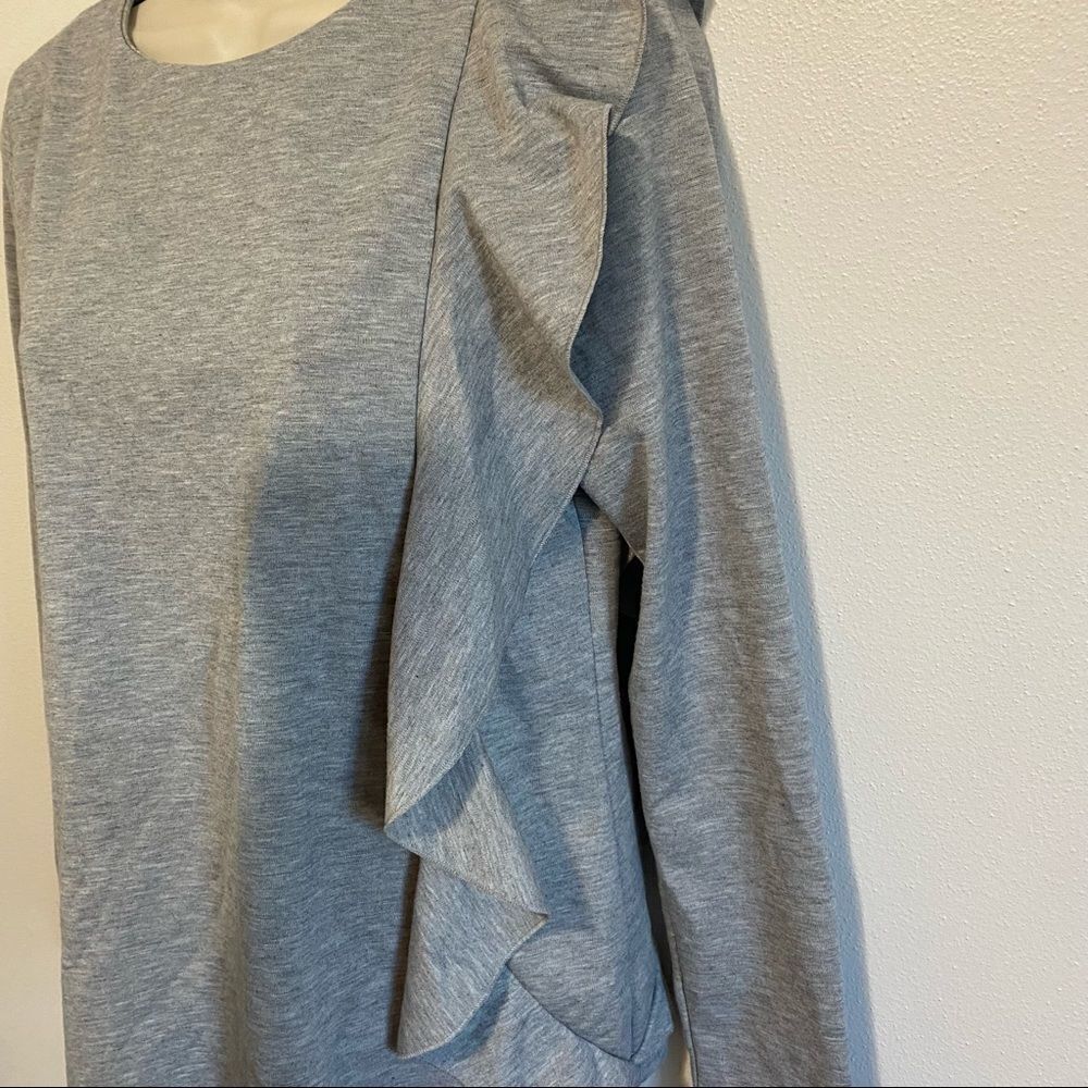 Halogen Ruffle Gray Sweater Top - image 6